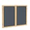 Ghent Enclosed Bulletin Board, 2 Door, Fabric, Oak Frame, 3 ft H x 5 ft W, Gray PW23660F-91 - alternate 1